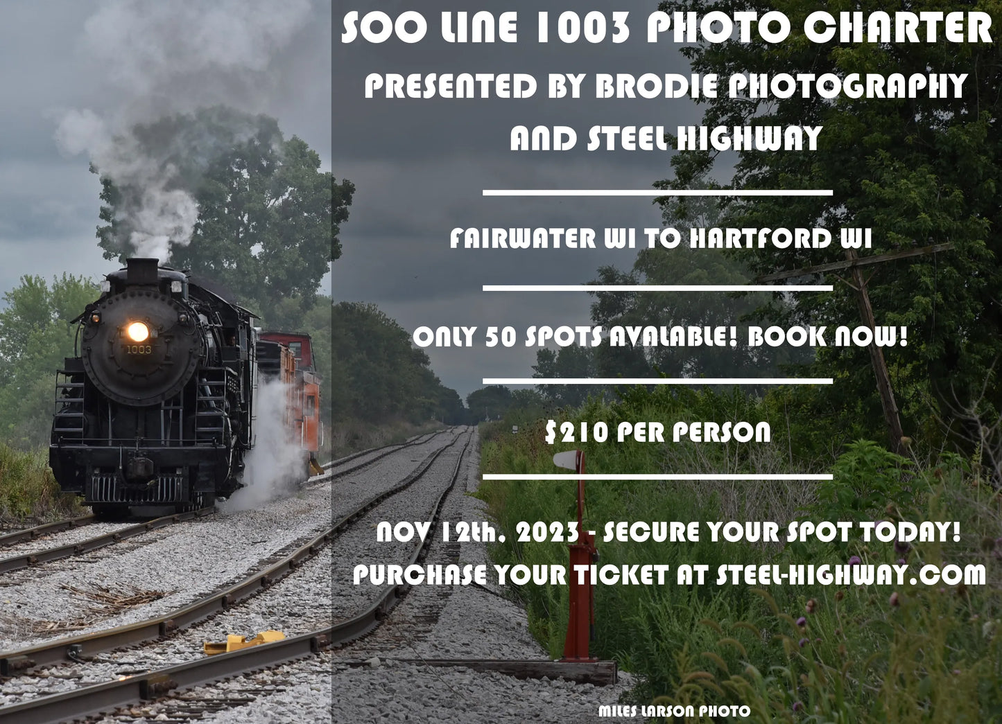 Soo Line #1003 Photo Charter Tickets